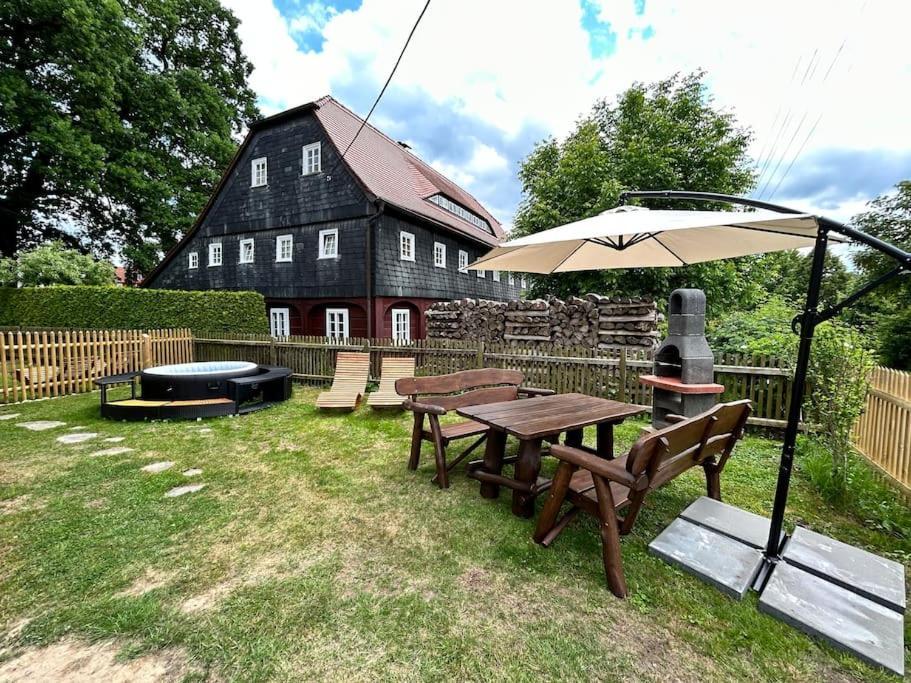 Ferienhaus Hexe Mit Whirlpool, Sauna, Garten Villa Großschönau Eksteriør bilde