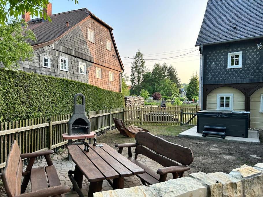 Ferienhaus Hexe Mit Whirlpool, Sauna, Garten Villa Großschönau Eksteriør bilde